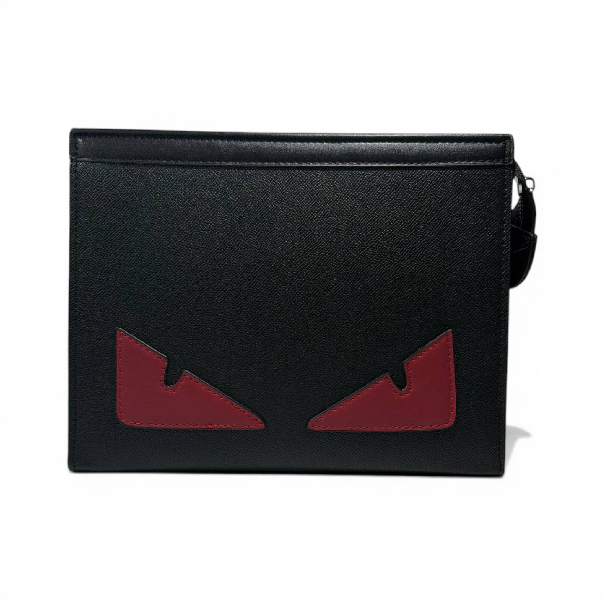 Fendi Monster Eyes Black Leather Clutch Bag 🖤👀✨