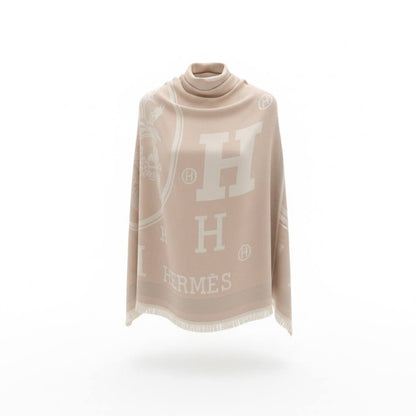 🧣 Hermès-Inspired Beige Monogram Scarf – Timeless Elegance & Luxury Touch ✨