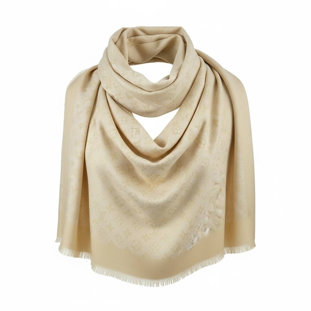 🧣 Louis Vuitton Ivory Monogram Scarf – Iconic Elegance & Timeless Luxury ✨