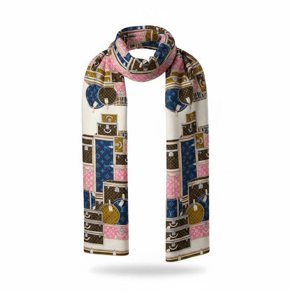 🧣 Louis Vuitton Multicolor Monogram Silk Scarf – Iconic Artistry & Luxury Style ✨