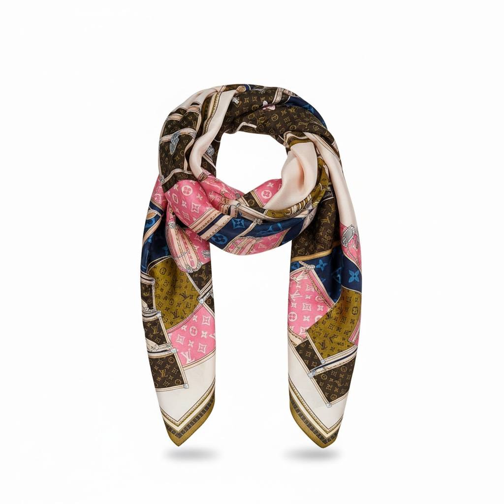 🧣 Louis Vuitton Multicolor Monogram Silk Scarf – Iconic Artistry & Luxury Style ✨