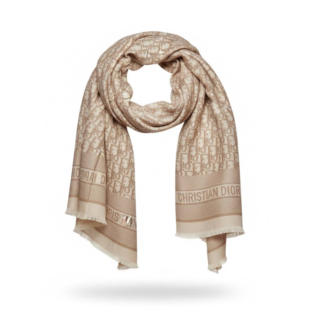 🧣 Dior Beige Oblique Monogram Scarf – Iconic Parisian Elegance ✨