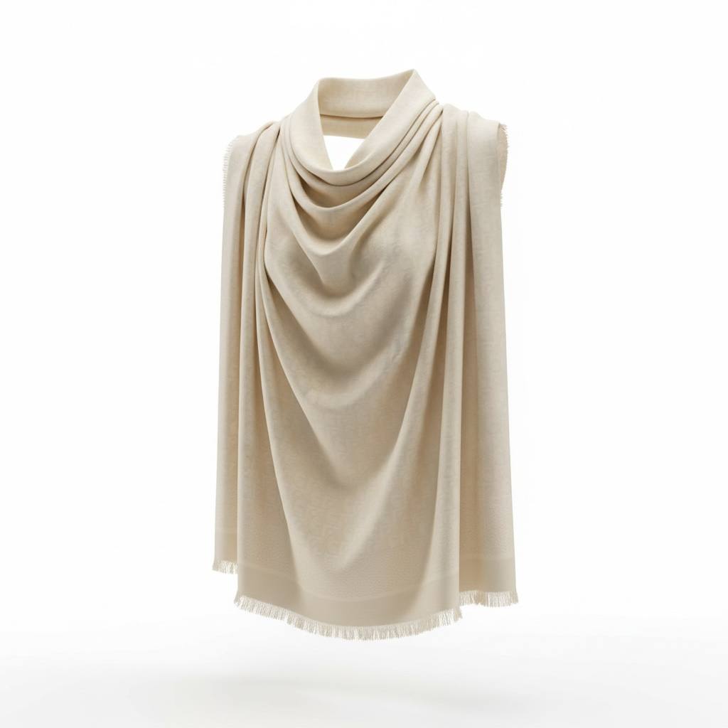 🧣 Dior Soft Beige Draped Scarf – Pure Elegance & Timeless Luxury ✨