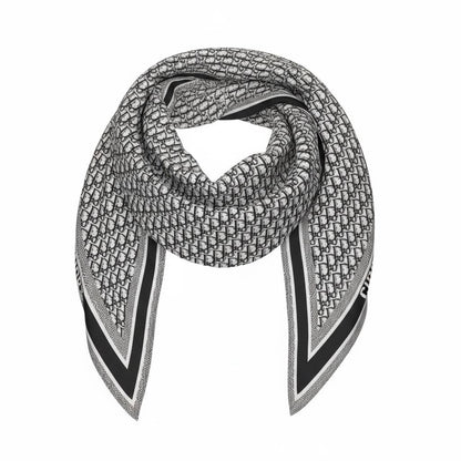 🧣 Dior Oblique Black & White Monogram Scarf – Modern Elegance & Iconic Style ✨