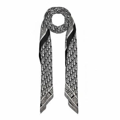 🧣 Dior Oblique Black & White Monogram Scarf – Modern Elegance & Iconic Style ✨