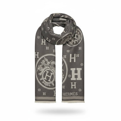 🧣 Hermès Grey H Monogram Scarf – Iconic Heritage & Timeless Luxury ✨