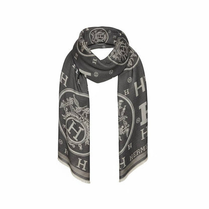 🧣 Hermès Grey H Monogram Scarf – Iconic Heritage & Timeless Luxury ✨