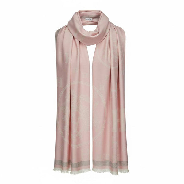 🧣 Hermès Soft Pink H Monogram Scarf – Feminine Elegance & Timeless Luxury ✨