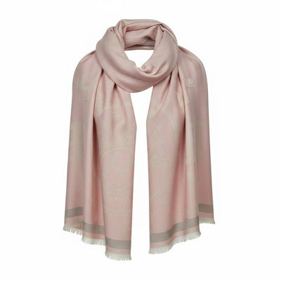 🧣 Hermès Soft Pink H Monogram Scarf – Feminine Elegance & Timeless Luxury ✨