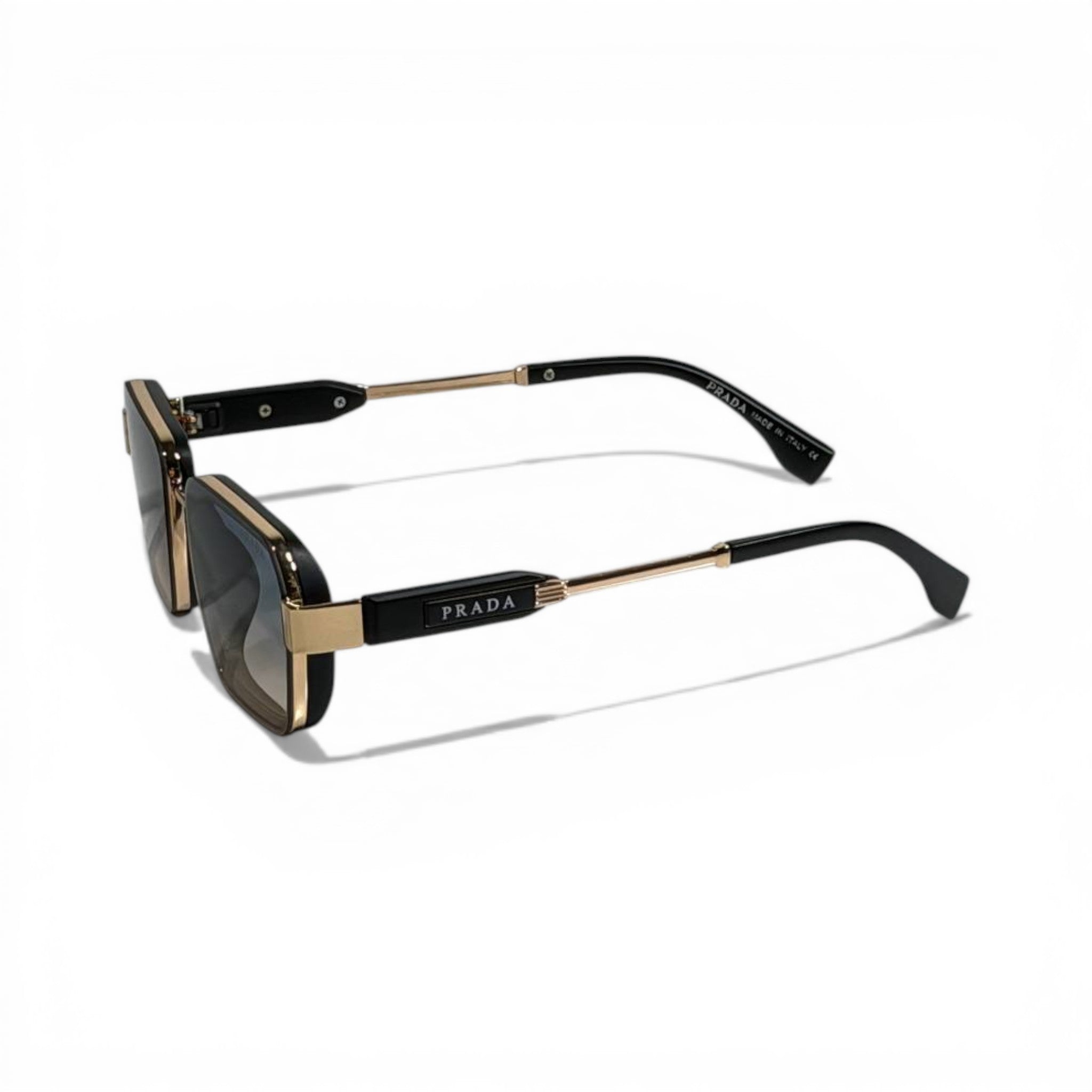 Prada Luxe Square Gold-Black Sunglasses 🕶️✨🖤
