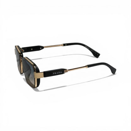 Prada Luxe Square Gold-Black Sunglasses 🕶️✨🖤