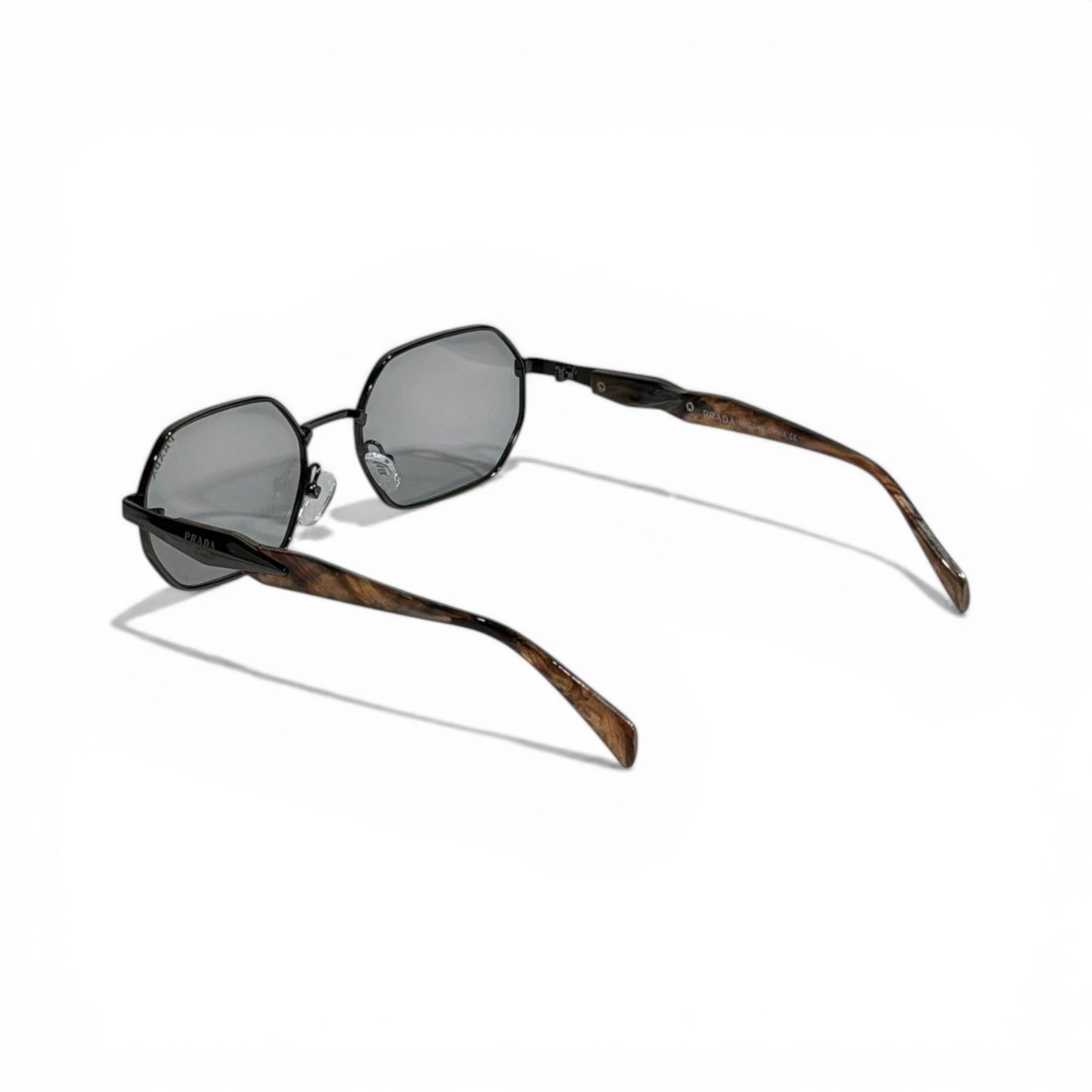 Prada Black Geometric Wood-Touch Sunglasses 🕶️✨🖤