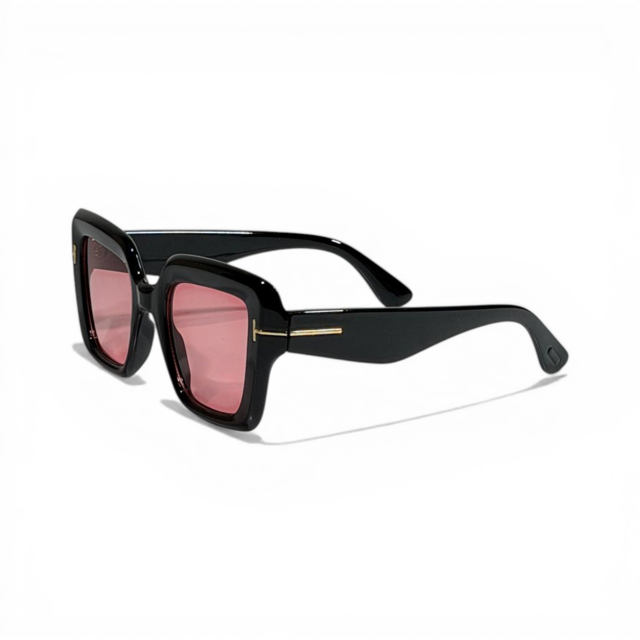 Tom Ford Inspired Black Glam Pink Lens Sunglasses 🕶️✨💗