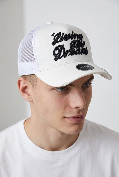 Amiri Living the Dream Trucker Cap – Whit