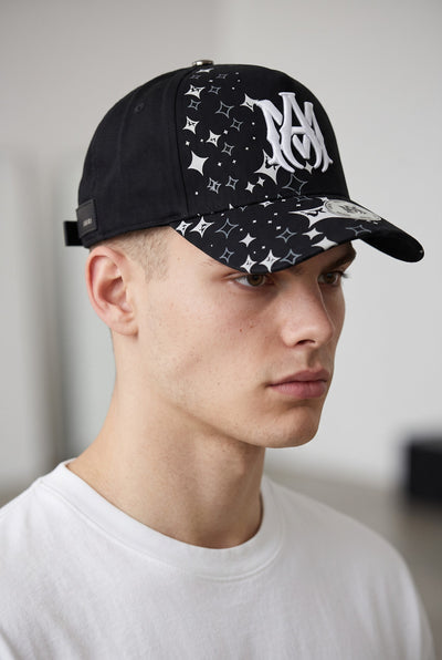 Amiri MA Logo Graphic Baseball Cap – Black & White