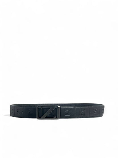 🖤 Z Style Black Belt – 110 cm | Embossed Pattern & Matte Black Buckle 🪄 | Premium Finish ✨