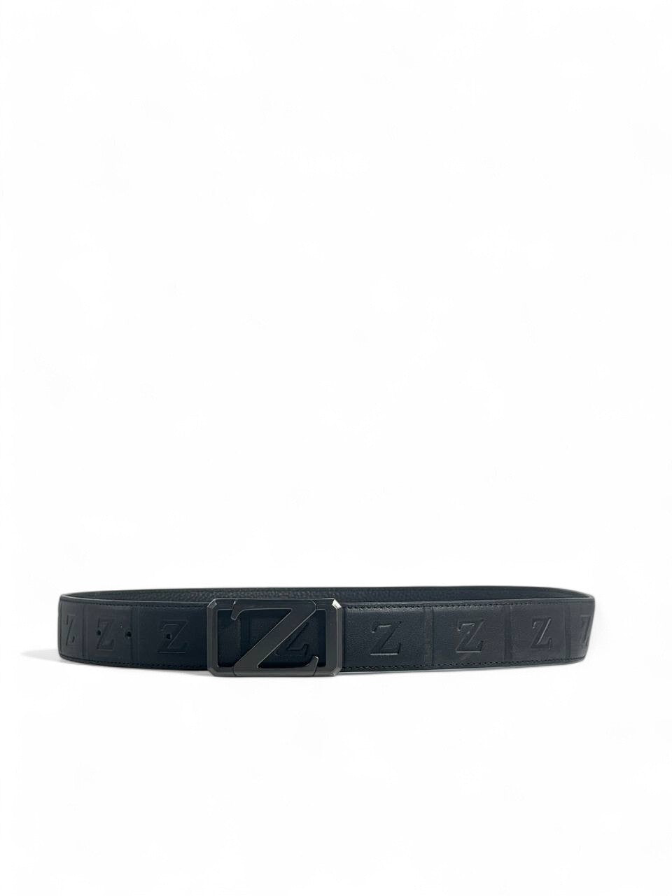 🖤 Z Style Black Belt – 110 cm | Embossed Pattern & Matte Black Buckle 🪄 | Premium Finish ✨