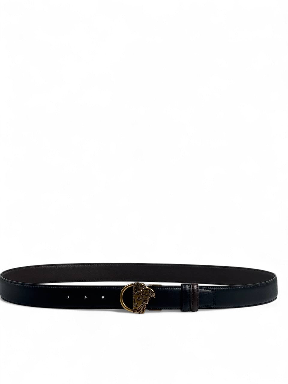 🖤 Versace Style Double-Face Belt – 130 cm | Gold Medusa Buckle 👑 | Reversible Design ✨