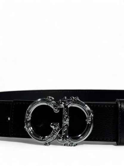 🖤 Christian Dior Style Black Belt – 110 cm | Silver “CD” Logo Buckle ✨ | Premium Fashion Finish 👌