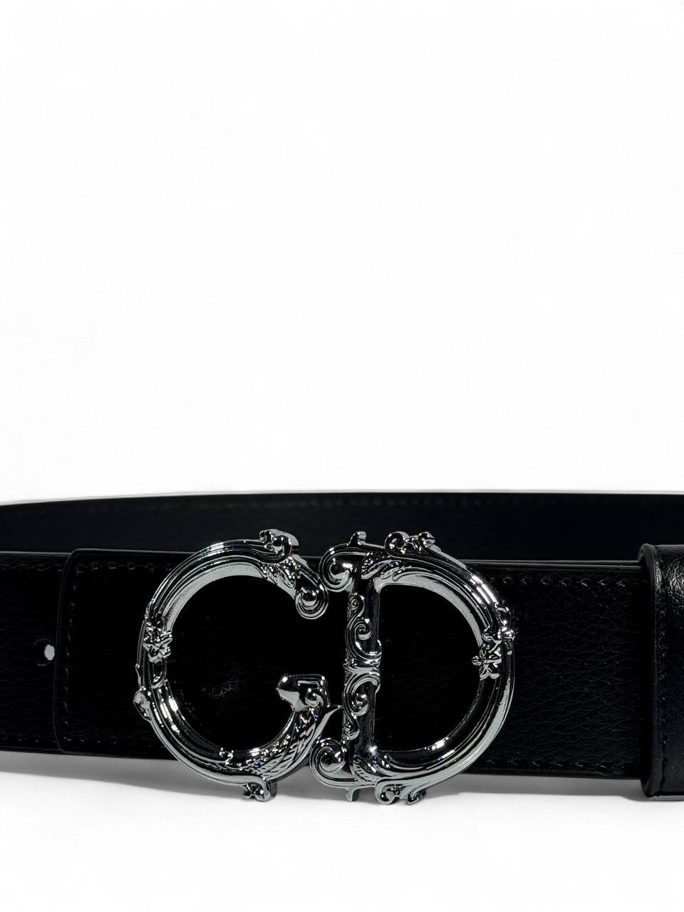 🖤 Christian Dior Style Black Belt – 110 cm | Silver “CD” Logo Buckle ✨ | Premium Fashion Finish 👌