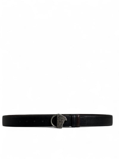 🖤 Versace Style Double-Face Belt – 130 cm | Silver Medusa Side Buckle ⚡👑 | Reversible Premium Finish ✨