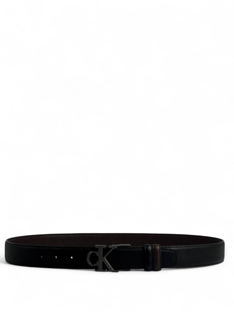 🖤 Calvin Klein Style Double-Face Belt – 115 cm | Matte Black “CK” Buckle ⚡ | Reversible Sleek Finish ✨
