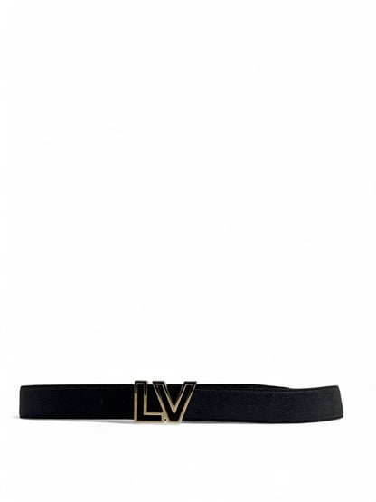 🖤 LV Style Black Belt – 120 cm | Gold “LV” Logo Buckle 💛✨ | Premium Sleek Finish 👌