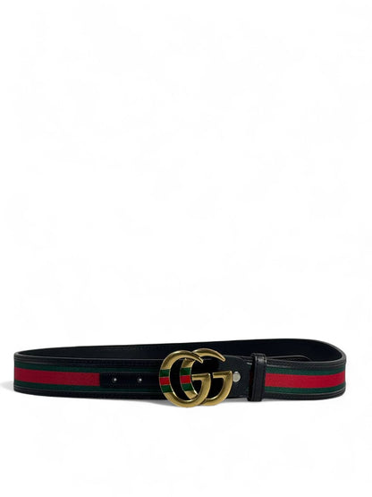 🖤 Gucci Style Belt – Green & Red Stripe | Gold “GG” Logo Buckle 💚❤️✨-110cm | Premium Fashion Statement 👌