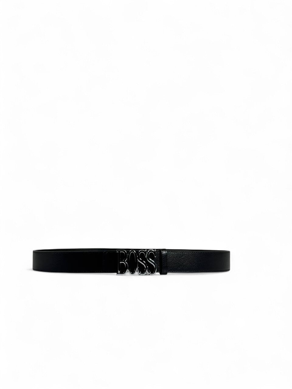 🖤 BOSS Style Black Belt – 125 cm | Glossy Black “BOSS” Logo Buckle 🧥✨ | Sleek Modern Statement 👌