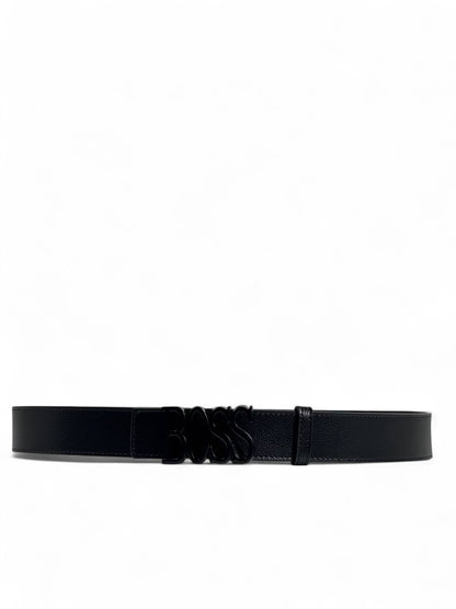 🖤 BOSS Style Black Belt – 115 cm | Matte Black “BOSS” Logo Buckle 🧥✨ | Sleek Modern Essential 👌