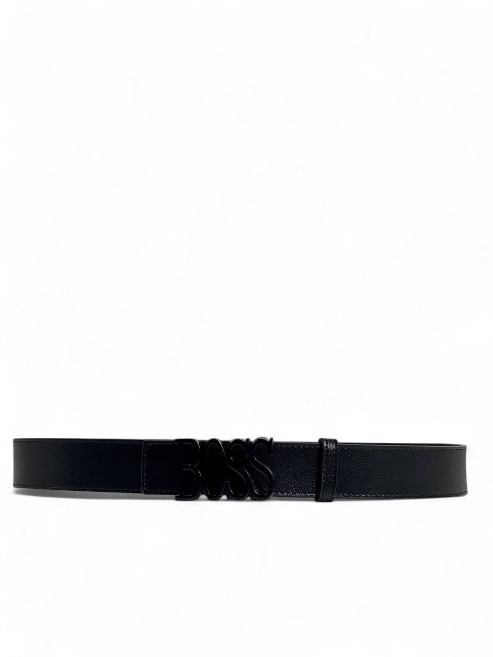 🖤 BOSS Style Black Belt – 115 cm | Matte Black “BOSS” Logo Buckle 🧥✨ | Sleek Modern Essential 👌