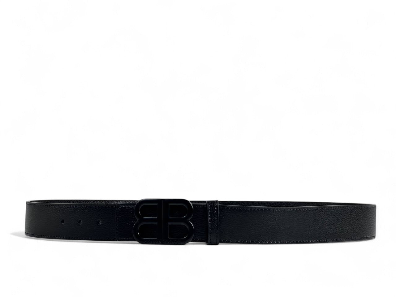 🖤 Balenciaga Black Belt – 125 cm | Matte Black BB Logo Buckle | Luxury Statement Piece