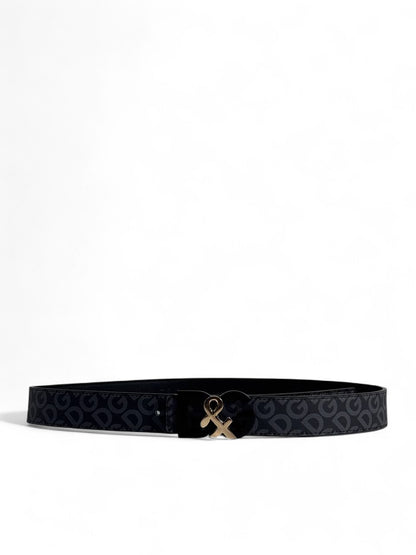 🖤 Dolce & Gabbana Monogram Belt – 125 cm | Black & Gold DG Buckle | Luxury Statement