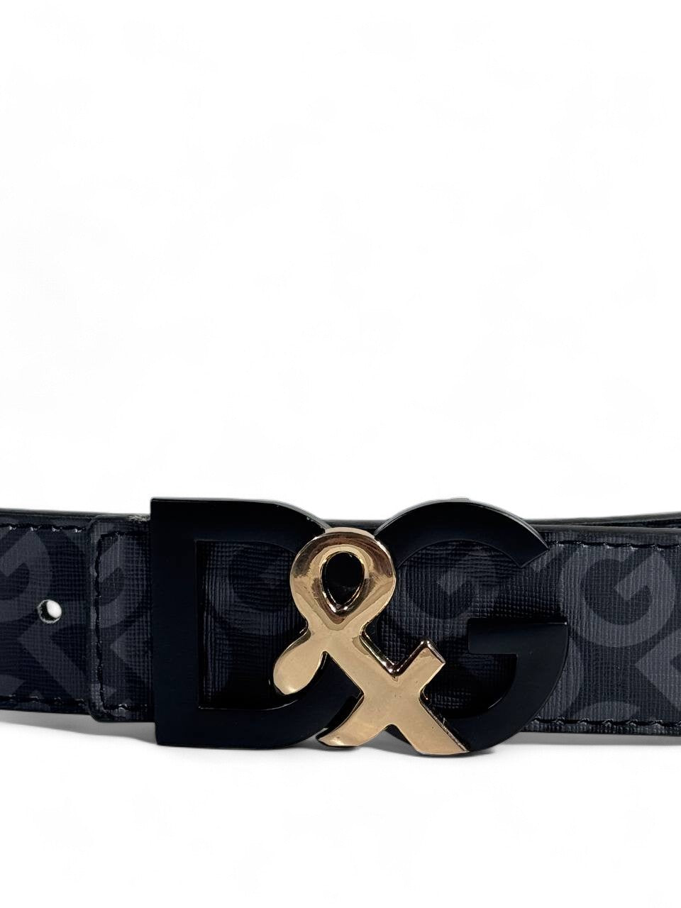 🖤 Dolce & Gabbana Monogram Belt – 125 cm | Black & Gold DG Buckle | Luxury Statement