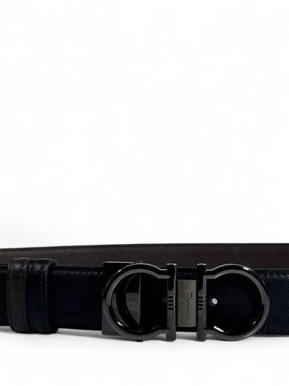 Ferragamo Black Double-Face Belt – 130 cm 🖤✨