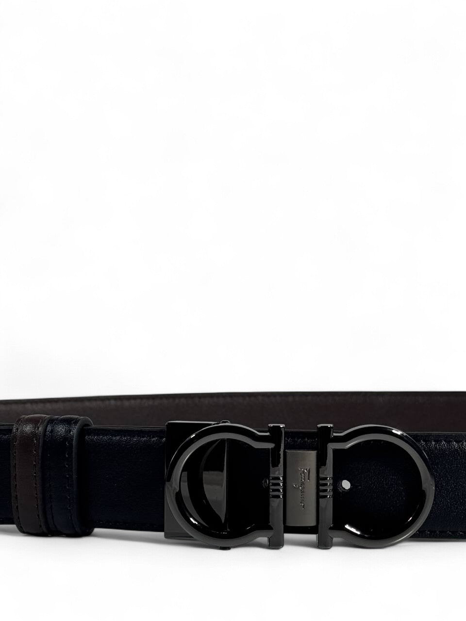 Ferragamo Black Double-Face Belt – 130 cm 🖤✨