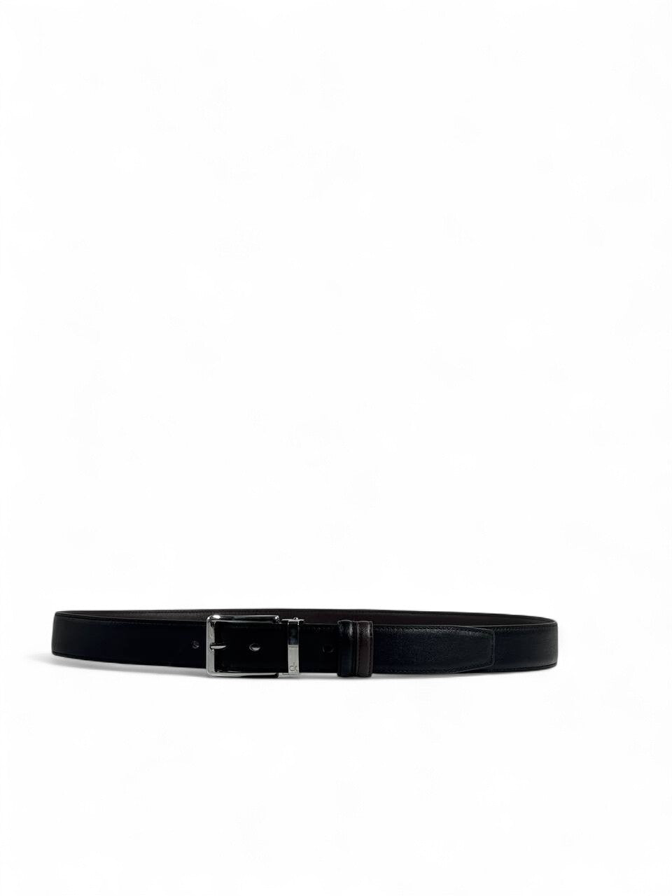 Calvin Klein–Style Black Reversible Belt with Silver Buckle – 130 cm 🖤✨