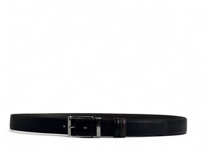 Calvin Klein–Style Black Reversible Belt with Silver Buckle – 130 cm 🖤✨