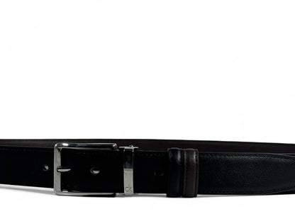 Calvin Klein–Style Black Reversible Belt with Silver Buckle – 130 cm 🖤✨