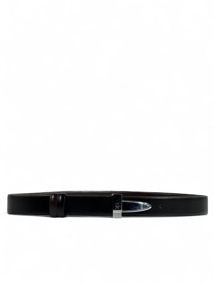 Calvin Klein Reversible Leather Belt 125 cm 🖤 | Sleek Silver Buckle | Double-Face