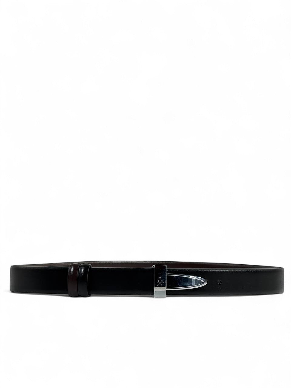 Calvin Klein Reversible Leather Belt 120 cm 🖤 | Sleek Silver Buckle | Double-Face