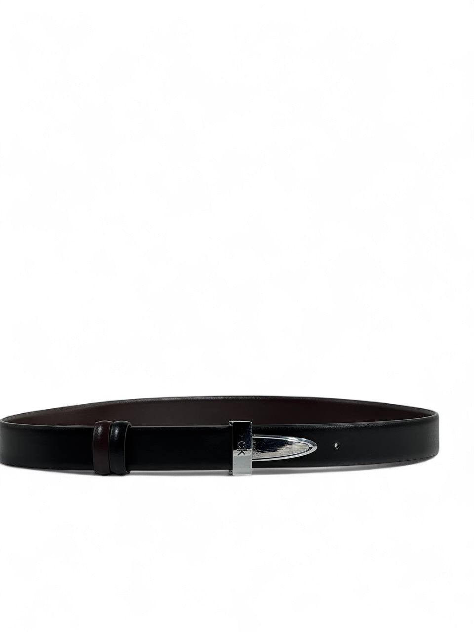 Calvin Klein Reversible Leather Belt 120 cm 🖤 | Sleek Silver Buckle | Double-Face