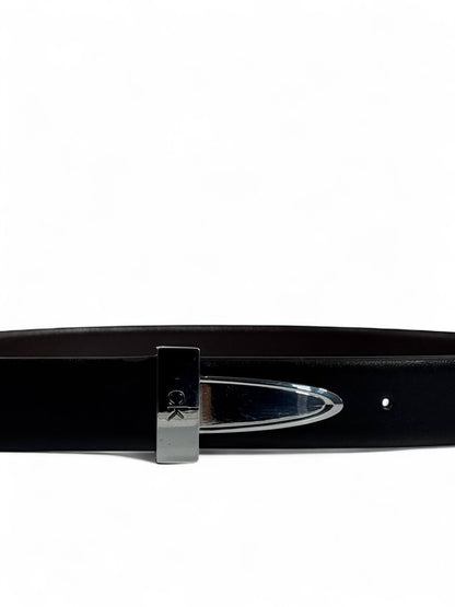 Calvin Klein Reversible Leather Belt 120 cm 🖤 | Sleek Silver Buckle | Double-Face