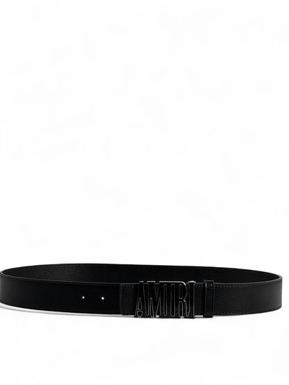 Amiri Black Leather Belt 115 cm 🖤 | Bold Logo Buckle | Luxury Streetwear Style