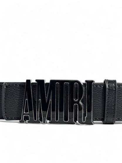 Amiri Black Leather Belt 115 cm 🖤 | Bold Logo Buckle | Luxury Streetwear Style