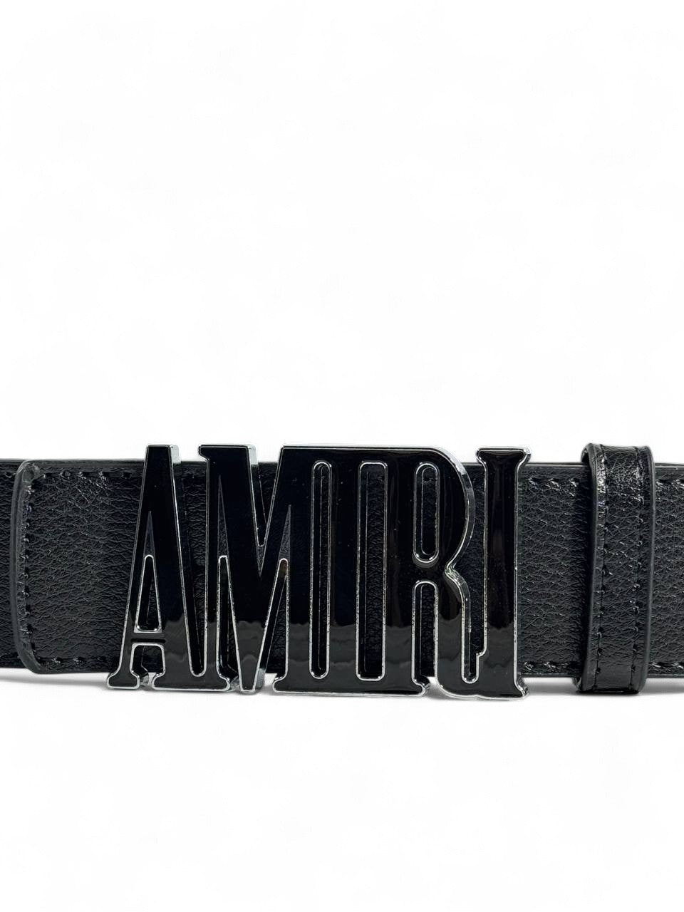 Amiri Black Leather Belt 115 cm 🖤 | Bold Logo Buckle | Luxury Streetwear Style