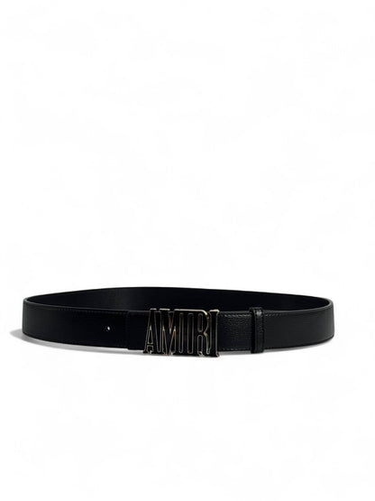 Amiri Black Leather Belt 125 cm 🖤 | Bold Logo Buckle | Premium Streetwear Style