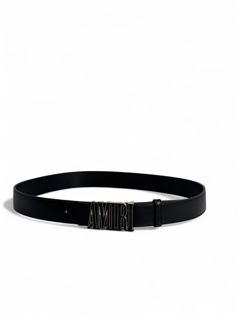 Amiri Black Leather Belt 125 cm 🖤 | Bold Logo Buckle | Premium Streetwear Style