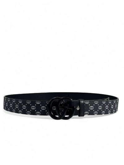 Gucci Black Monogram Belt 110cm 🖤 | Matte Black Double G Buckle 🕶️✨