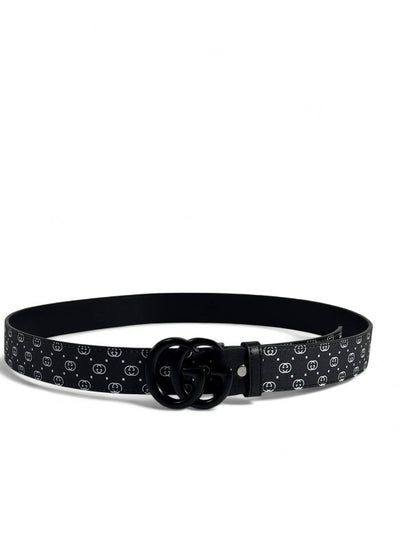 Gucci Black Monogram Belt 110cm 🖤 | Matte Black Double G Buckle 🕶️✨